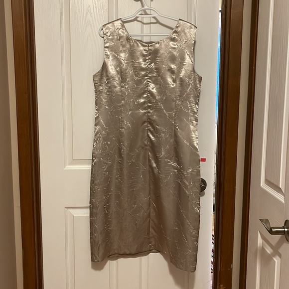 Gold dress back zip. No pockets, lined - Picture 2 of 5